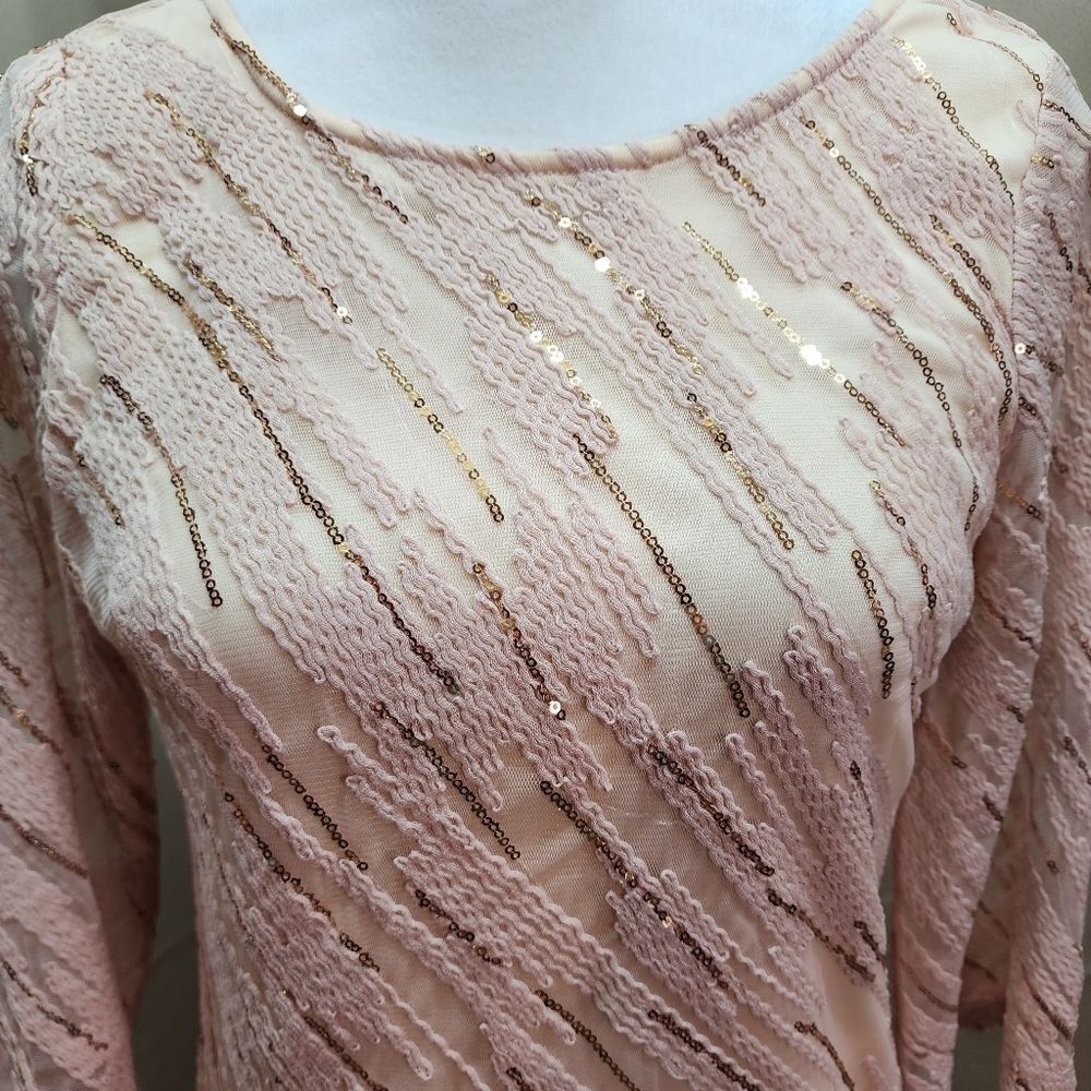 Ark & Co When You Dream Pink Sequin Mini Dress Size Small - Picture 5 of 14